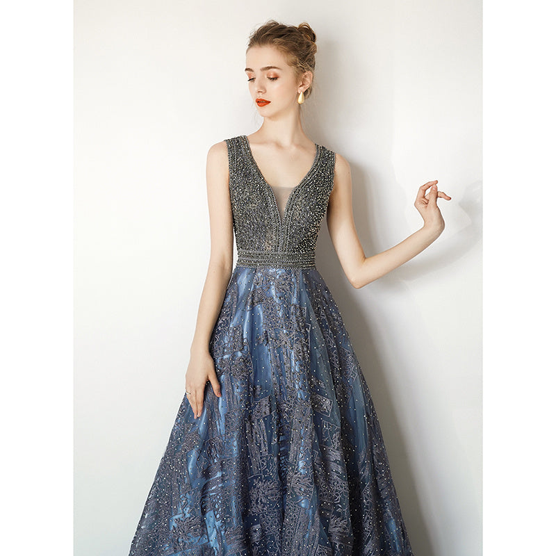 Deep Blue Minimalist Grace Gown