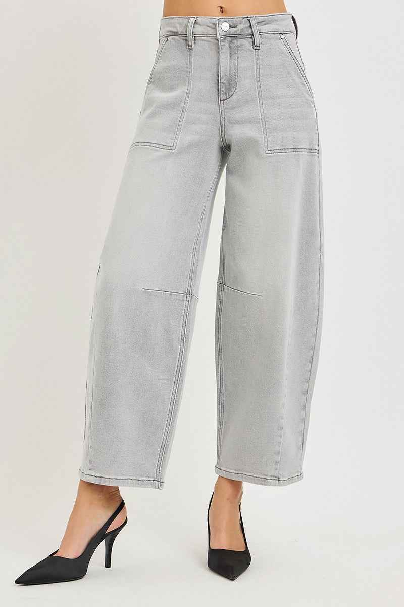RISEN Slouchy Cropped Barrel Jeans