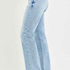 RISEN Tummy Control High Rise Straight Pin Tuck Jeans