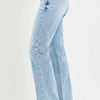 RISEN Tummy Control High Rise Straight Pin Tuck Jeans