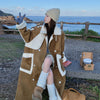 Retro Khaki Patchwork Pocket Coat