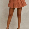 SO ME Mineral Wash Pintucked Corduroy Mini Flared Skirt