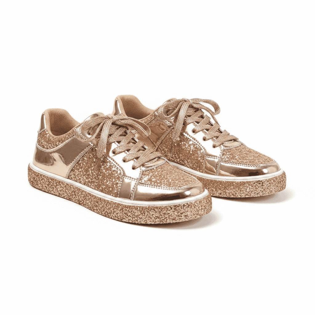 Sequin Hour Glam Lace Up Sneakers