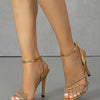 Talons hauts sexy en strass dorés
