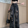 Dark Rebel Distressed Denim