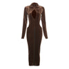 Midnight Seduction Hollow Velvet Bodycon Kleid
