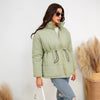 Cinched Drawstring Cotton Coat