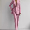 Costume d'affaires décontracté pour femme – Veste à manches longues et boutonnage simple et pantalon slim