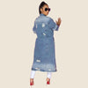 Long Sleeve Raw Hem Denim Jacket