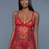 1 Piece Fine Mesh Heart Designed Slip Dress - Lustreve