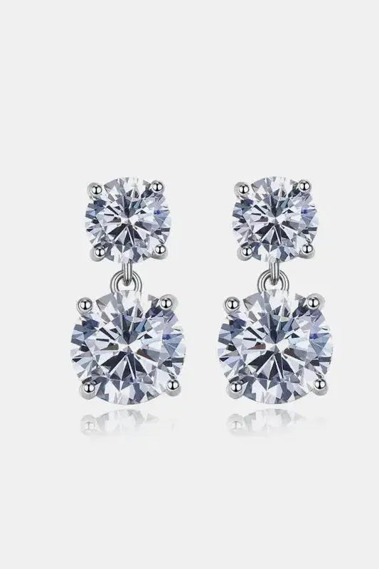 10 Carat Moissanite 925 Sterling Silver Earrings