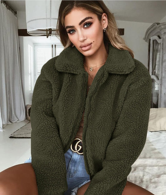 Explosion modes velvet thick lapel short jacket