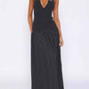 Polka Dot Halter Neck Maxi Dress