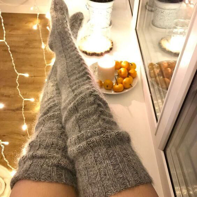 Winter Over-The-Knee Socks – Long Tube Knitted Pile Socks for Warmth and Comfort