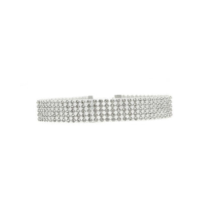 Full Crystal Rhinestone Choker Necklace - Wedding Jewelry, Elegant Chokers for Women