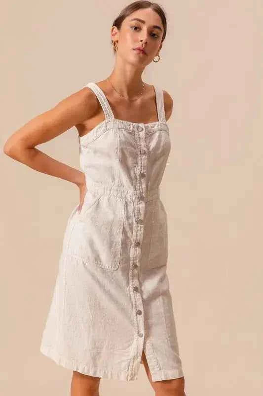 White Pinnafore Sleeveless dress