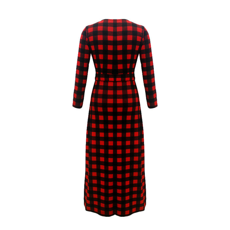 Wanderlight Charm Plaid Maxi Dress Curve