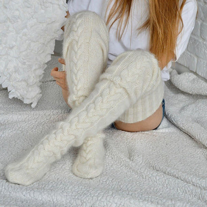 Winter Over-The-Knee Socks – Long Tube Knitted Pile Socks for Warmth and Comfort