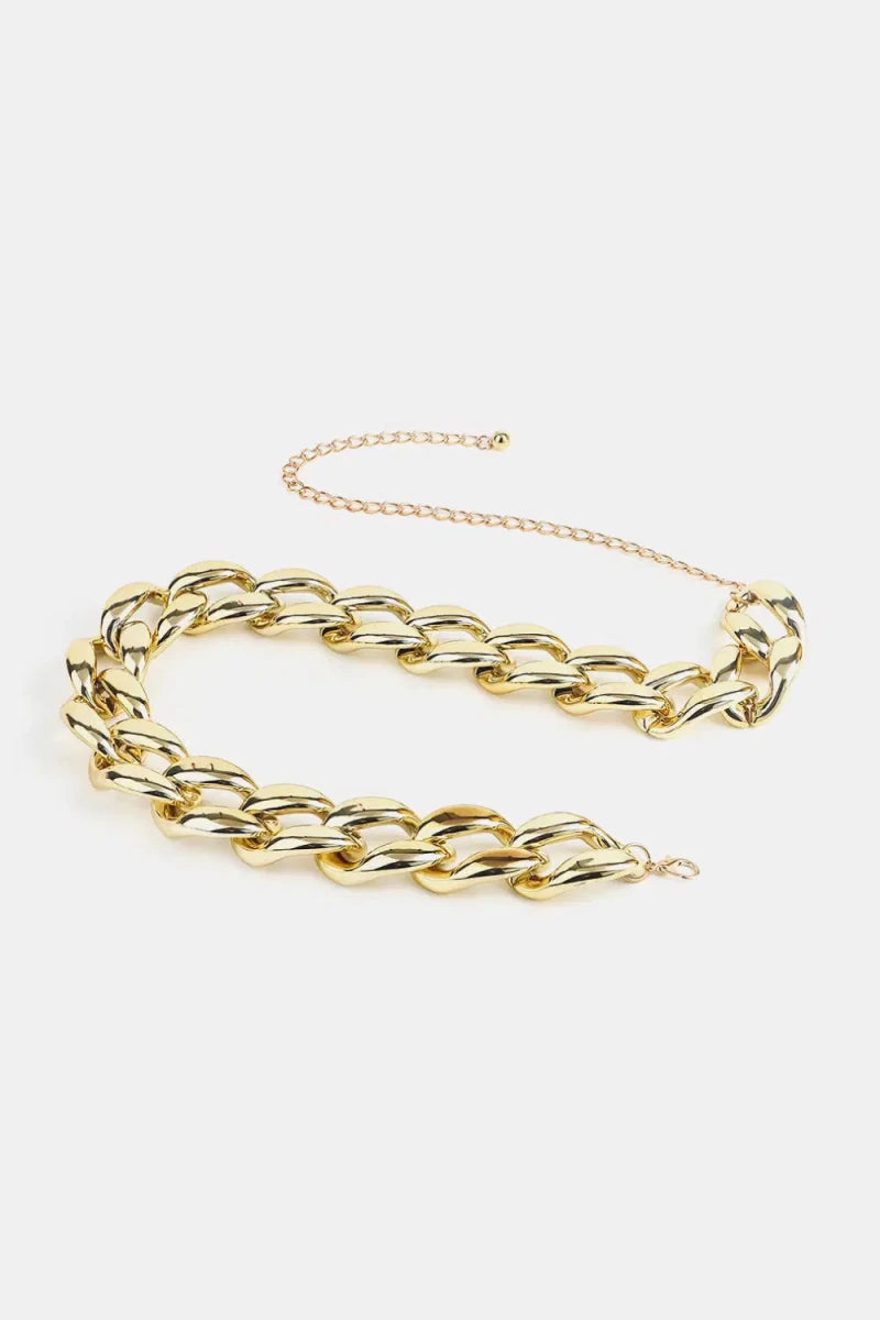 1.2" Width Acrylic Curb Chain Belt - Lustreve
