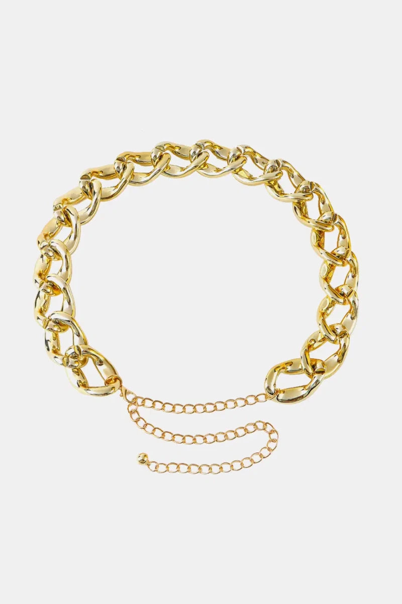 1.2" Width Acrylic Curb Chain Belt - Lustreve