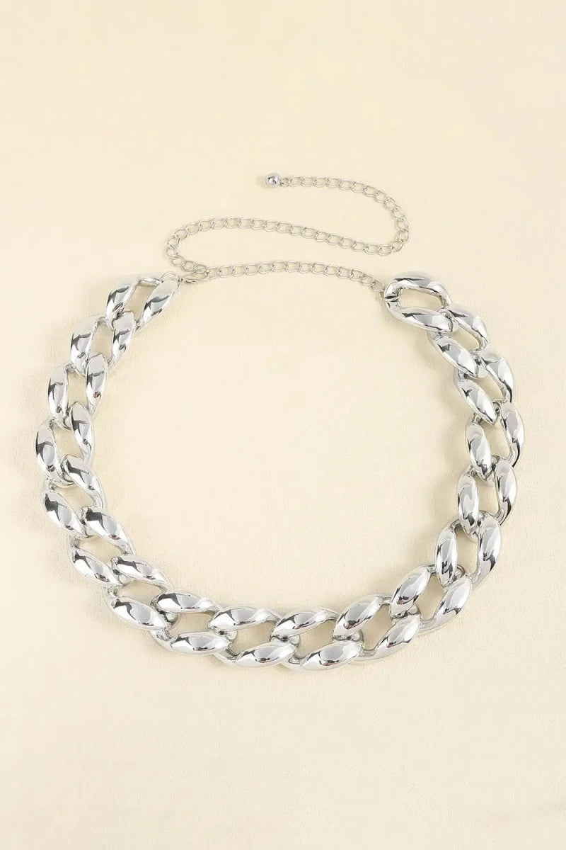 1.2" Width Acrylic Curb Chain Belt - Lustreve