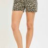 RISEN High Rise Leopard Shorts with Contrast Waistband