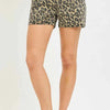 RISEN High Rise Leopard Shorts with Contrast Waistband