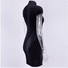 Mini-robe cheongsam en velours Noir Dynasty