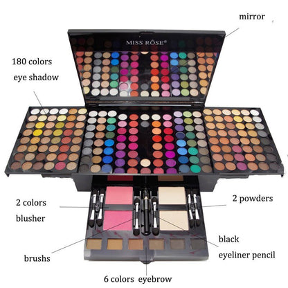 180 Colors Eyeshadow & Blush Set – Personalized Piano-shaped Makeup Palette Box for Stunning Eye & Face Looks