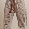 BiBi Drawstring Striped Twill Barrel Pants