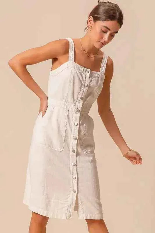 White Pinnafore Sleeveless dress