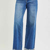 RISEN High Rise Wide Leg Jeans With Cuffed Hem