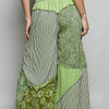 POL Striped Floral Patchwork Wide leg Pants with Side Big Star Patch