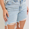 Judy Blue High-Waisted Rigid Magic Dad Short Wwith Cell Phone Back Pockets