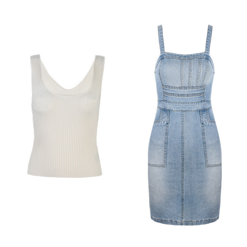 Power Move Denim Mini Dress