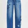 RISEN Elastic Band Slouchy Cropped Barrel with Star Patch