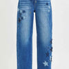 RISEN Elastic Band Slouchy Cropped Barrel with Star Patch