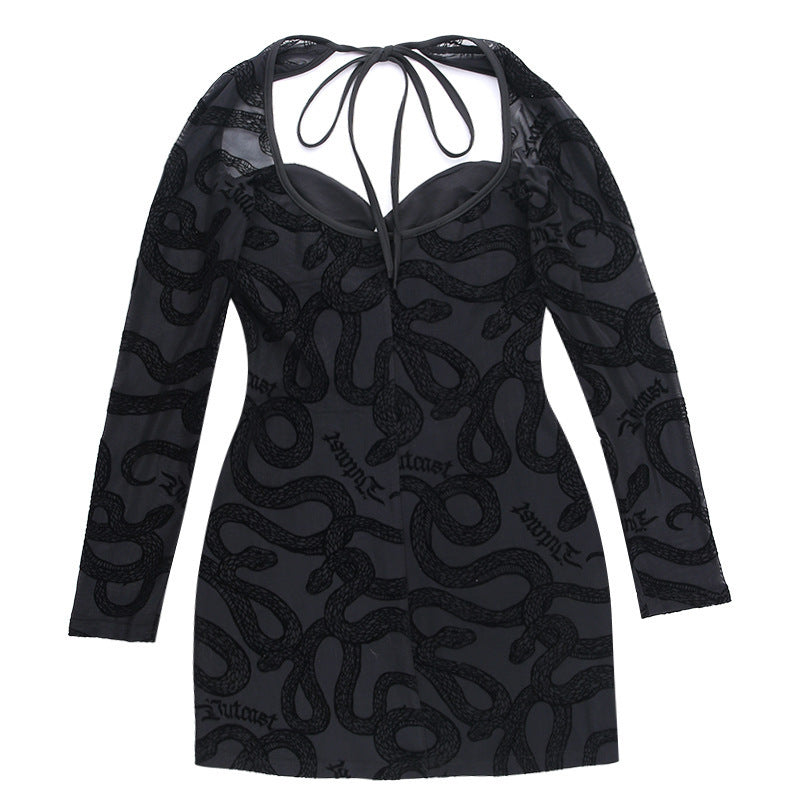 Midnight Lace Cutout Mini Dress