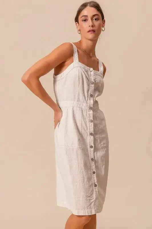 White Pinnafore Sleeveless dress