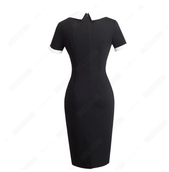 Off The Office Short Sleeve Pencil Dress