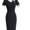 Off The Office Short Sleeve Pencil Dress