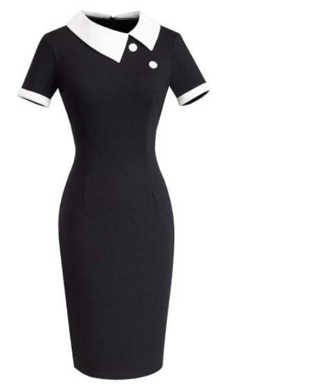 Off The Office Short Sleeve Pencil Dress
