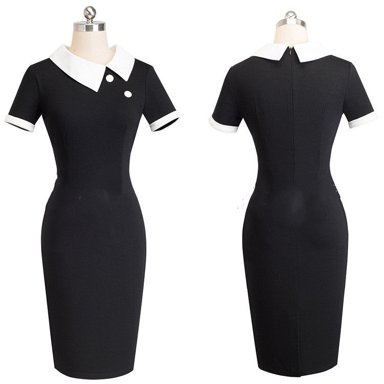 Off The Office Short Sleeve Pencil Dress