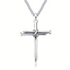 Steel Gold Black Fashion Iron Nail Cross Pendant Necklace - Stainless Steel