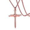 Steel Gold Black Fashion Iron Nail Cross Pendant Necklace - Stainless Steel