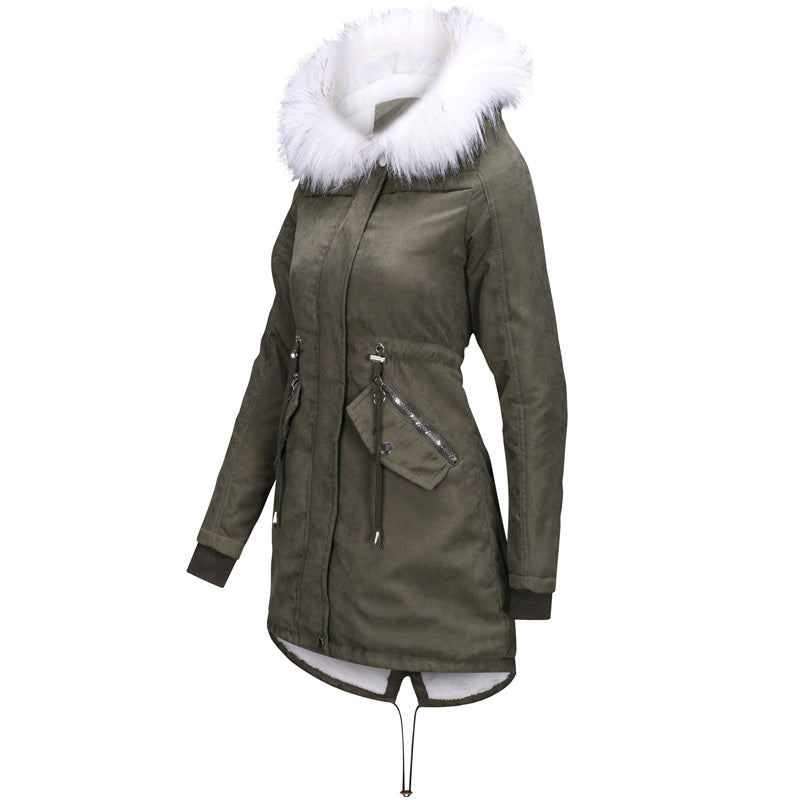 Casual Fur Long Hooded Jacket