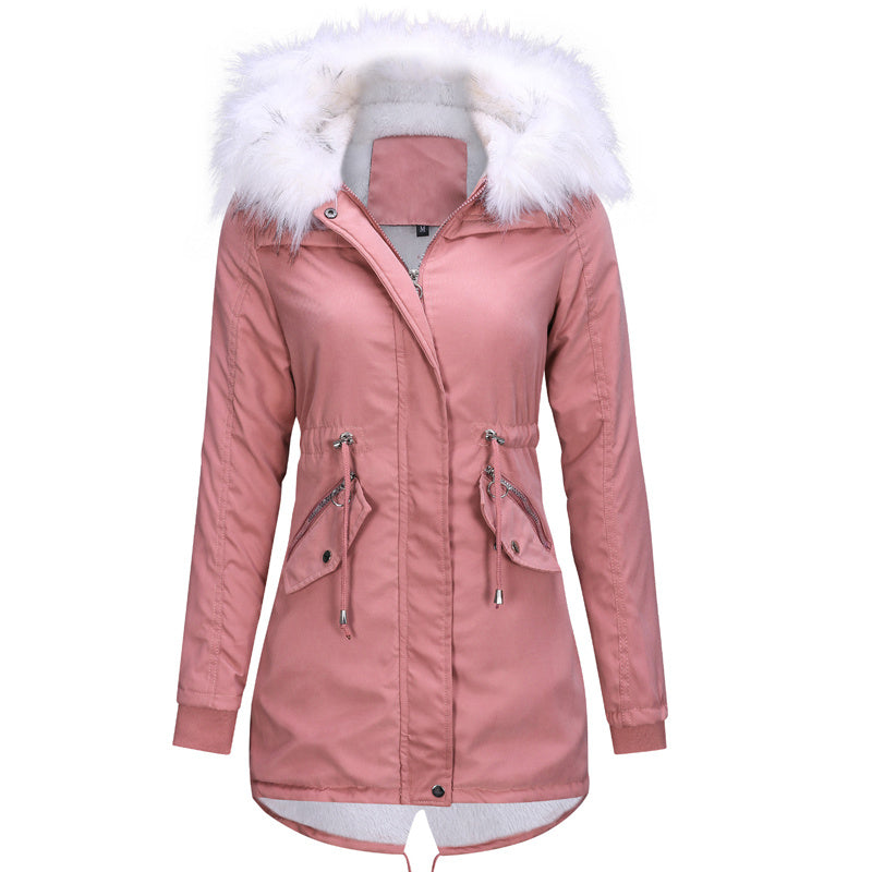 Casual Fur Long Hooded Jacket