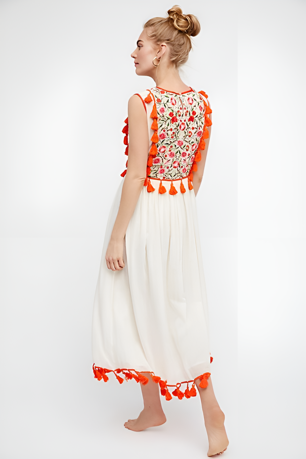 Robe longue brodée à franges Enchanted Bloom