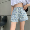 Wild Streak Zebra Denim Shorts