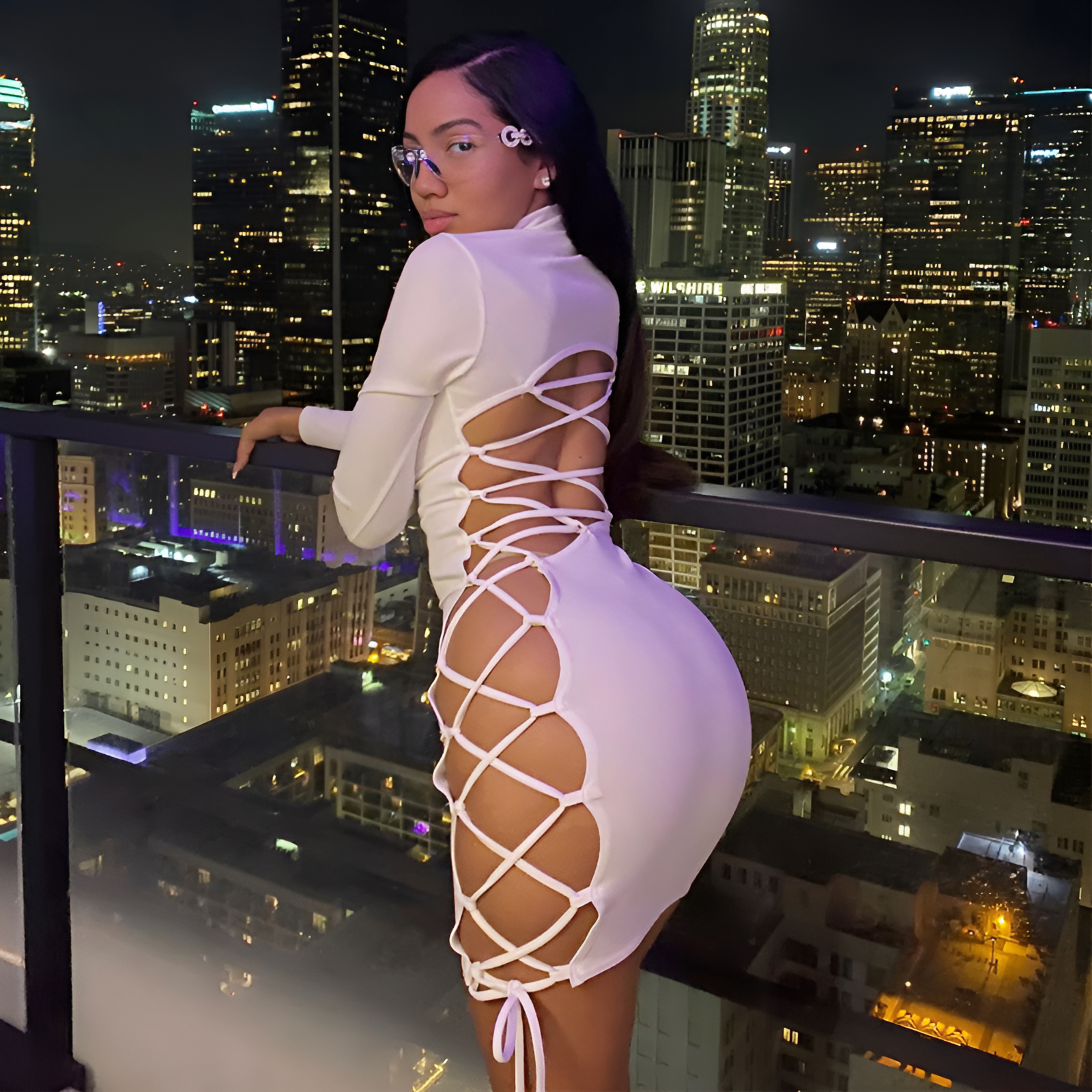 Can't Take Your Eyes Hollow High-Waisted Party Dress